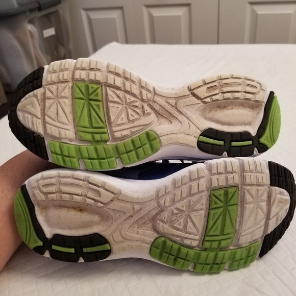 LA GEAR SNEAKERS tennis walking running shoes SIZE 7.5 blue green - Picture 4 of 7